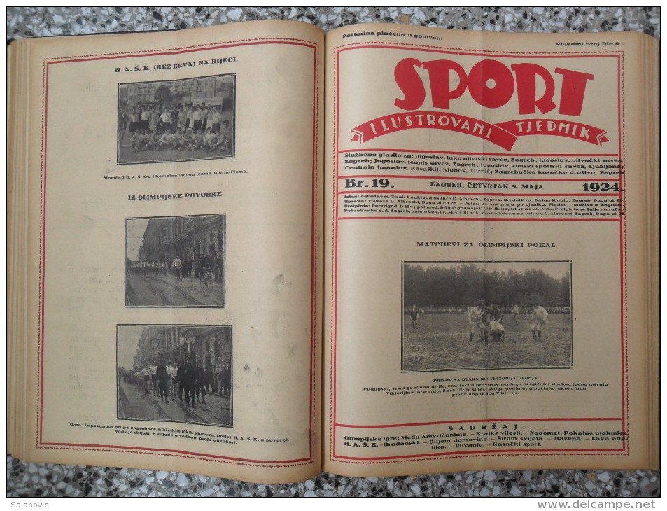 SPORT ILUSTROVANI TJEDNIK 1924 ZAGREB, FOOTBALL, SKI, MOUNTAINEERING ATLETICS, SPORTS NEWS  (FULL YEAR, 48 NUMBER)