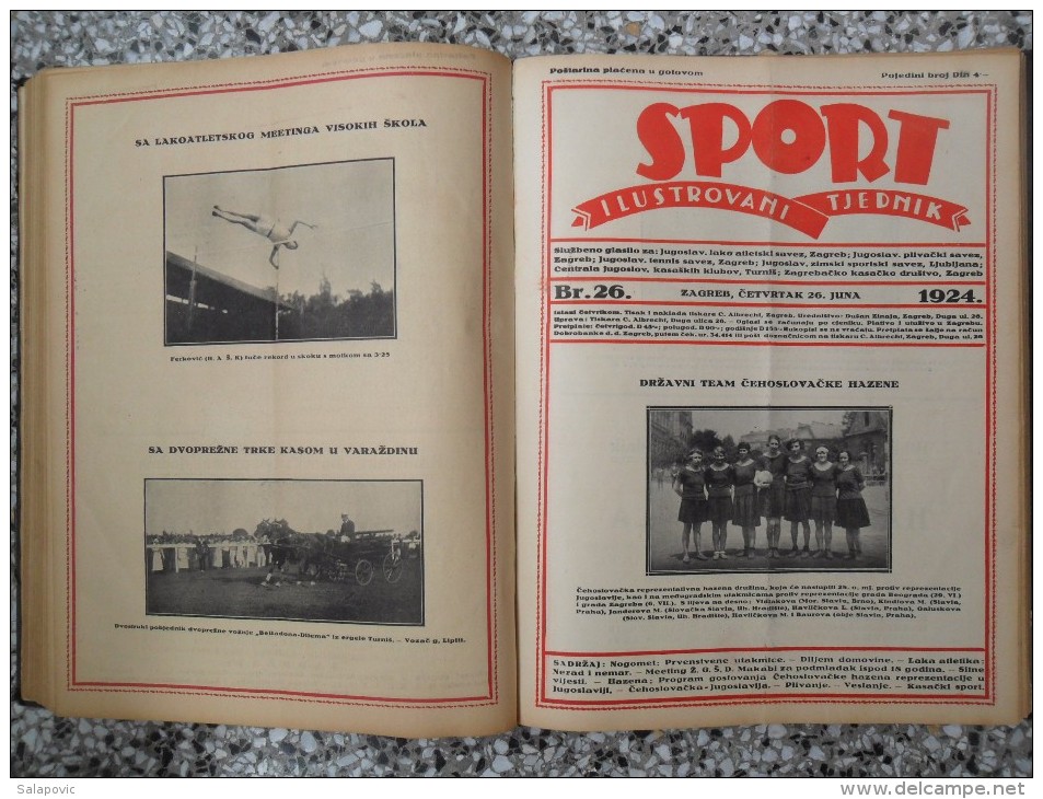 SPORT ILUSTROVANI TJEDNIK 1924 ZAGREB, FOOTBALL, SKI, MOUNTAINEERING ATLETICS, SPORTS NEWS  (FULL YEAR, 48 NUMBER)