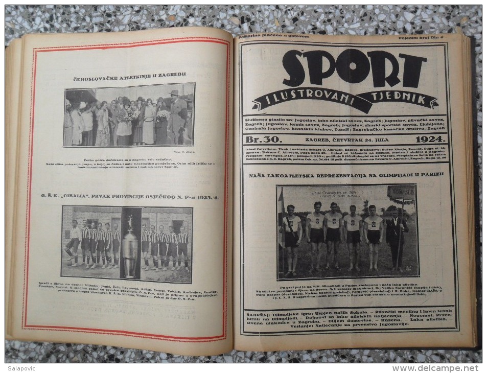 SPORT ILUSTROVANI TJEDNIK 1924 ZAGREB, FOOTBALL, SKI, MOUNTAINEERING ATLETICS, SPORTS NEWS  (FULL YEAR, 48 NUMBER)