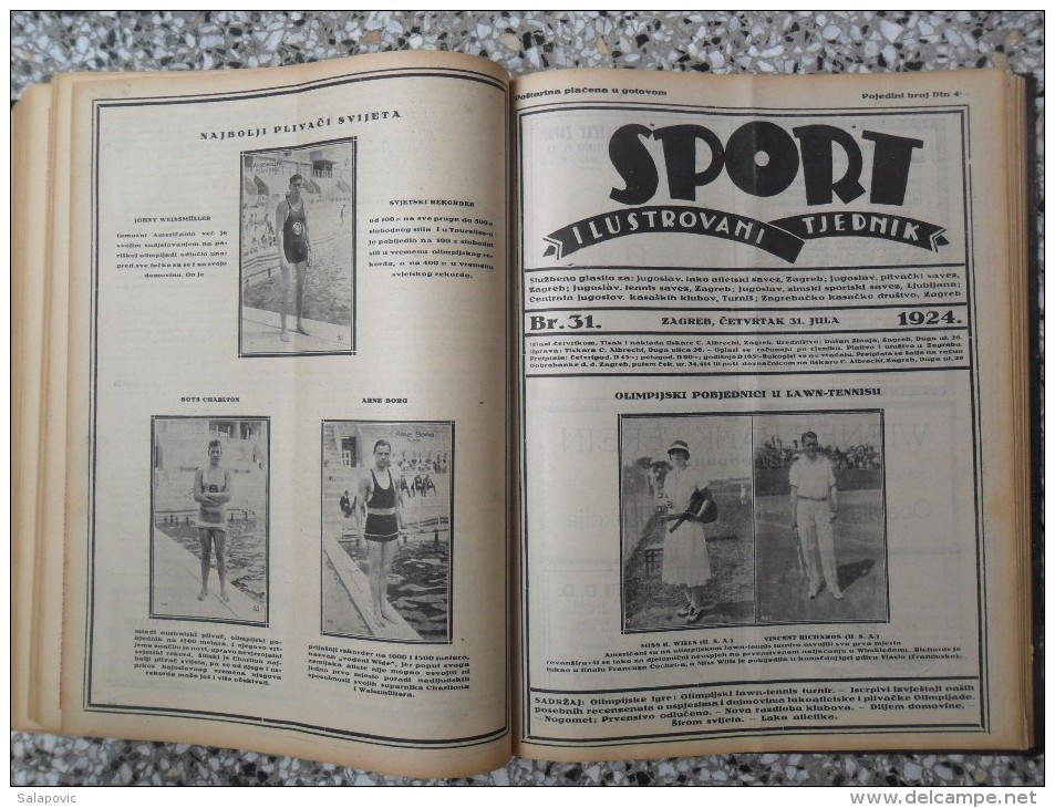 SPORT ILUSTROVANI TJEDNIK 1924 ZAGREB, FOOTBALL, SKI, MOUNTAINEERING ATLETICS, SPORTS NEWS  (FULL YEAR, 48 NUMBER)