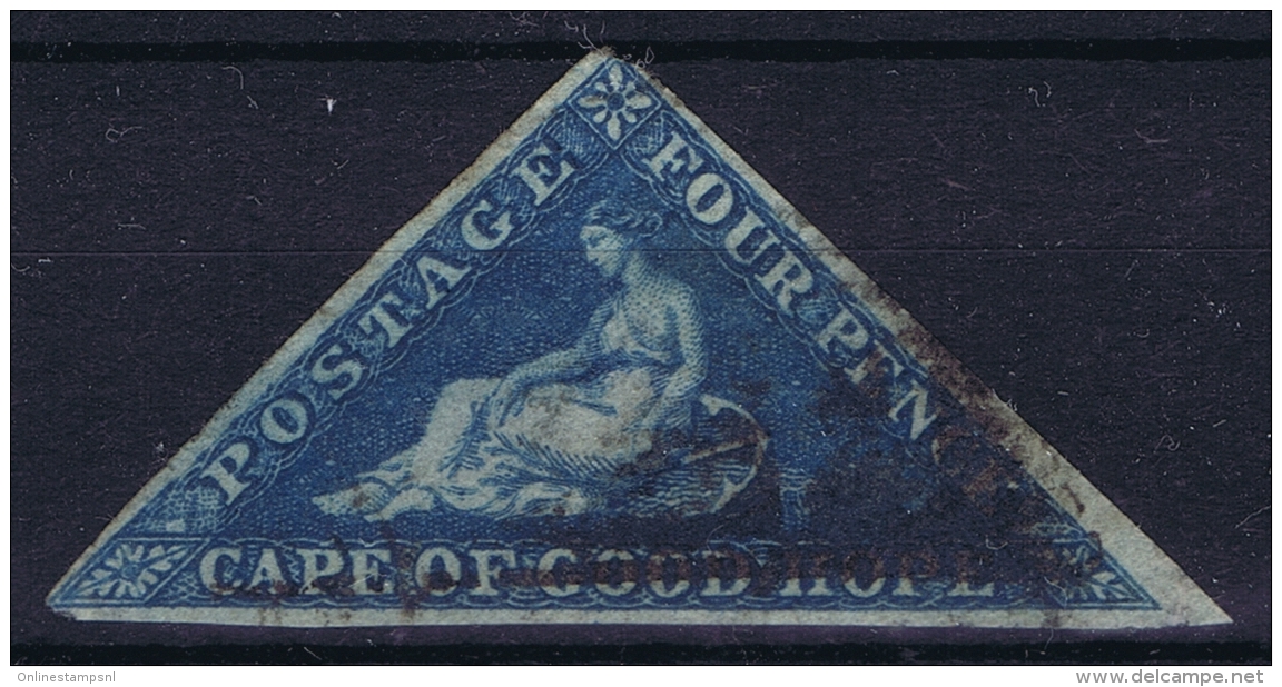 Cape Of Good Hope: 1855 -1863  4 D Blue  Cancelled Mi 2 - Cape Of Good Hope (1853-1904)