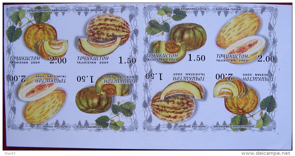 Tajikistan  2009 Melons  8v    IMPERFORATED  MNH - Tadjikistan