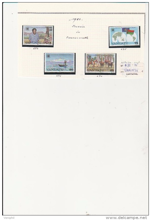 VANUATU - TMBRES N° 672 A 675 - ANNEE 1983 - Vanuatu (1980-...)