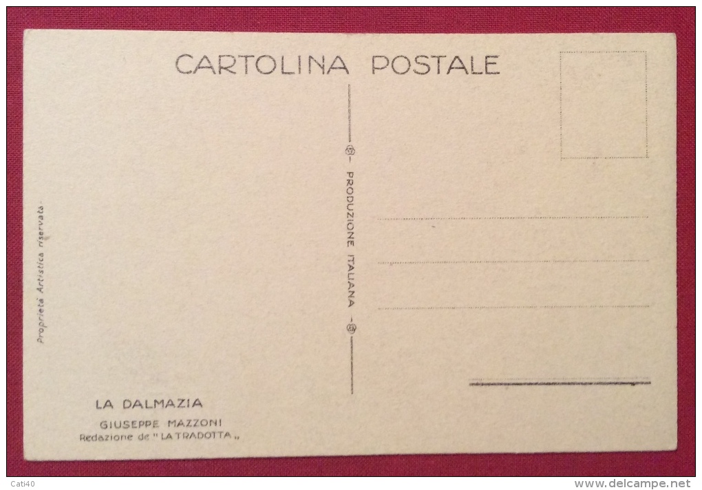 LA DALMAZIA  GIUSEPPE MAZZONI REDAZIONE DE "LA TRADOTTA"  CARTOLINA NUOVA - Dalmazia