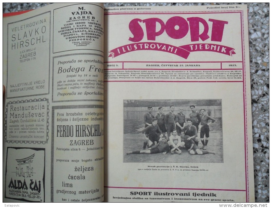 SPORT ILUSTROVANI TJEDNIK 1922,1923,1924 ZAGREB, FOOTBALL, SPORTS NEWS FROM THE KINGDOM SHS, BOUND 30 NUMBERS - Books