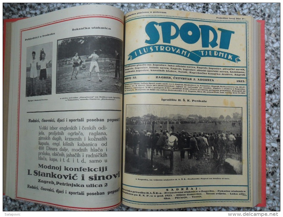 SPORT ILUSTROVANI TJEDNIK 1922,1923,1924 ZAGREB, FOOTBALL, SPORTS NEWS FROM THE KINGDOM SHS, BOUND 30 NUMBERS