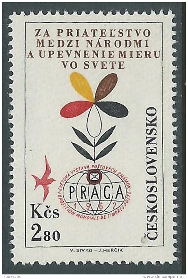 1962 CECOSLOVACCHIA POSTA AEREA PRAGA 2,80 KR MNH ** - CZ9 - Airmail