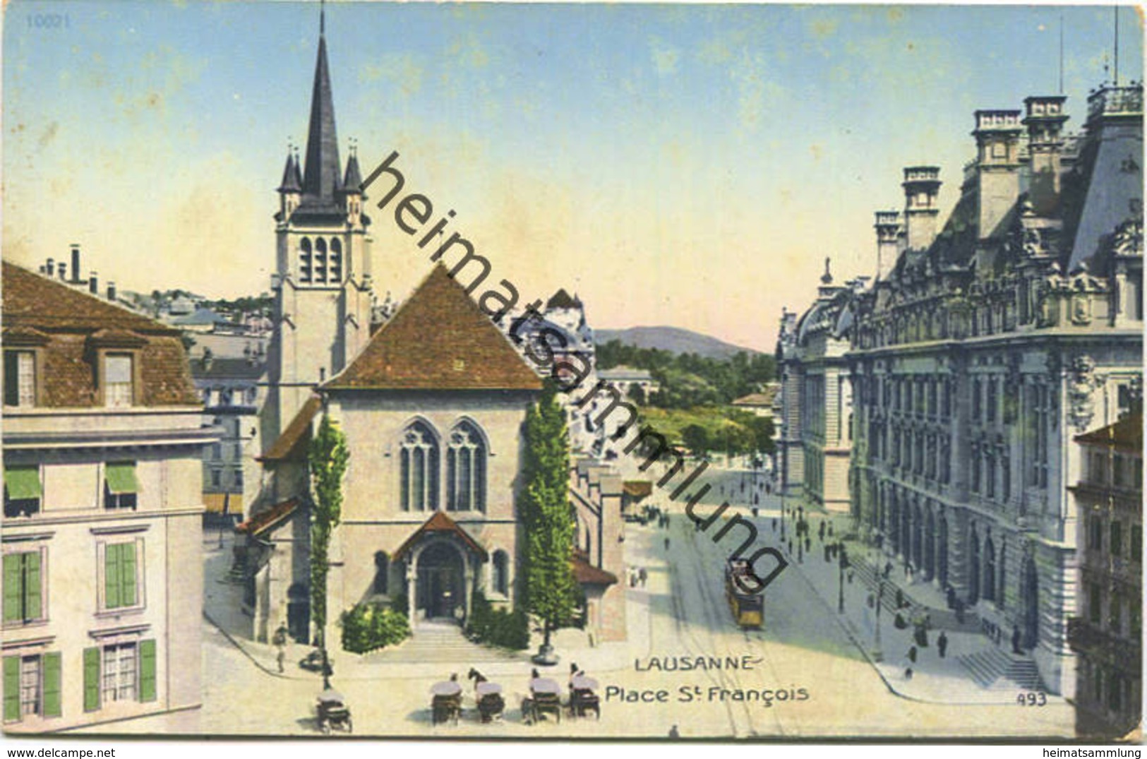 Lausanne - Place St. Francois - Edition Perrochet & David La-Chaux-de-Fonds - La Chaux