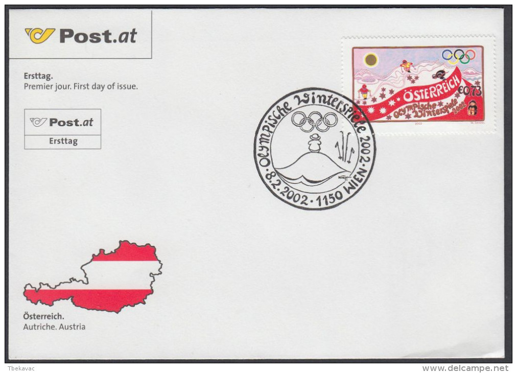 Austria 2002, FDC Cover "Oylmpic Games In Salt Lake City 2002" W./special Postmark "Wien" - Winter 2002: Salt Lake City