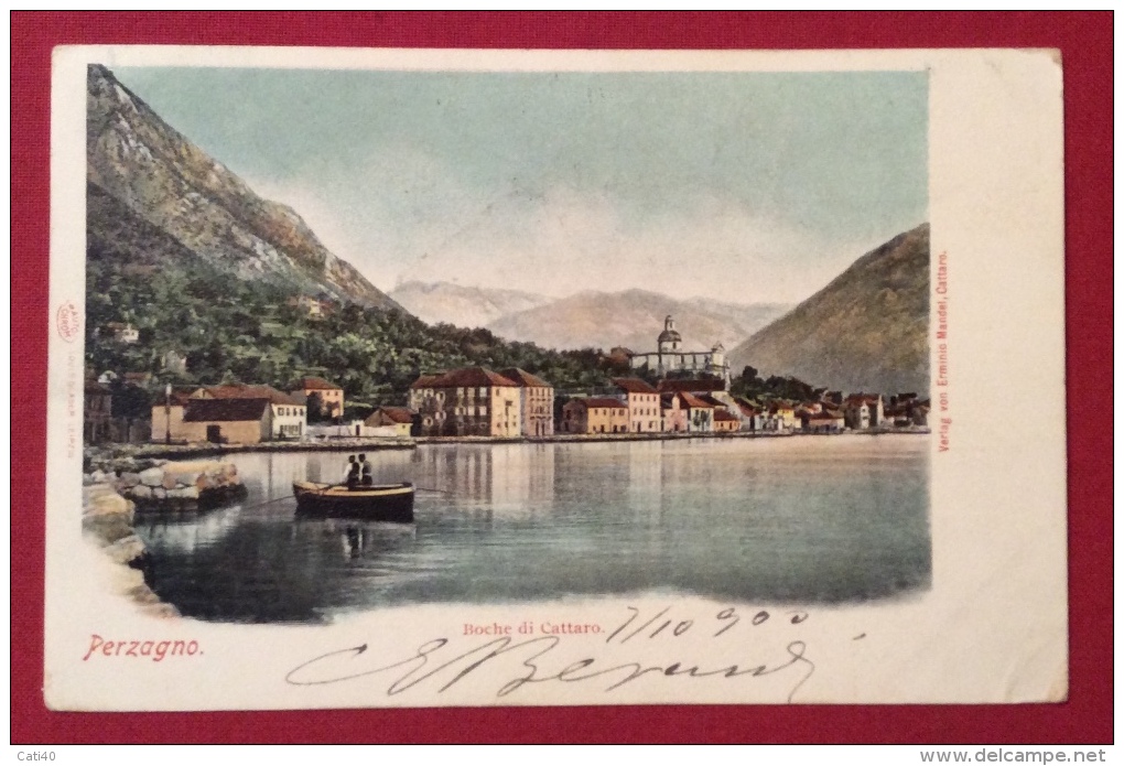 KOTOR CATTARO  Annullo  SU 5 H.   CARTOLINA PERZAGNO BOCCHE DI CATTARO PER BITONTO IN DATA 7/10/1900 - Dalmatie