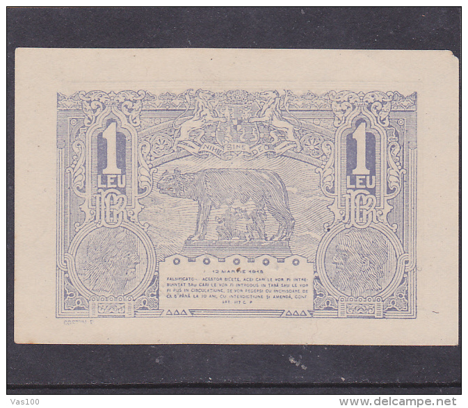 #193 BANKNOTES, ROMANIE -  ROMANIA, 1 LEU, 1915, ROMANIAN NATIONAL BANK - Romania