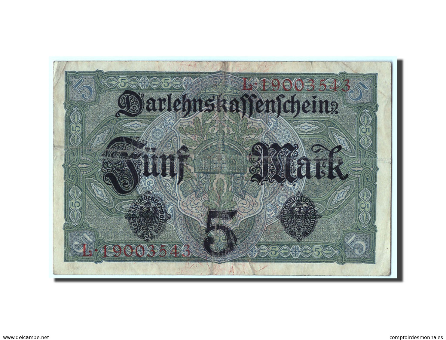 Billet, Allemagne, 5 Mark, 1917, 1917-08-01, KM:56b, TB - 5 Mark