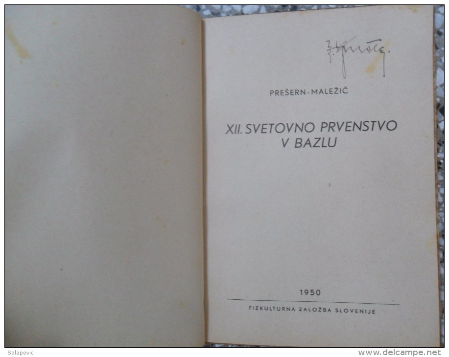 XII. SVETOVNO PRVENSTVO U BRAZILU, PRESERN  - MALEZIC FISKULTURNA ZALOZBA SLOVENIJE 1950 - Gymnastik