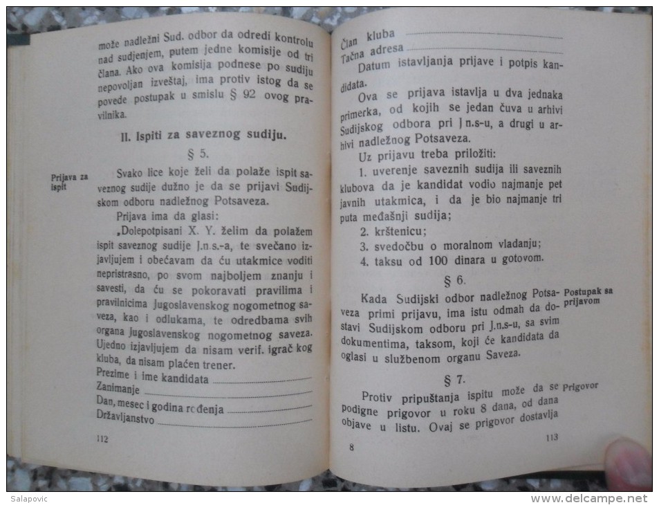 JUGOSLAVENSKI NOGOMETNI SAVEZ PRAVILA I PRAVILNICI 1936, KRALJEVINA JUGOSLAVIJA, Kingdom Of Yugoslavia - Bücher