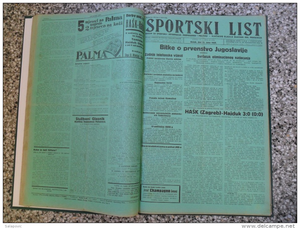 SPORTSKI LIST, SLUZBENO GLASILO OSJECKOG NOGOMETNOG PODSAVEZA, OSIJEK 1928,1929,1930  57 PIECES, BANDED