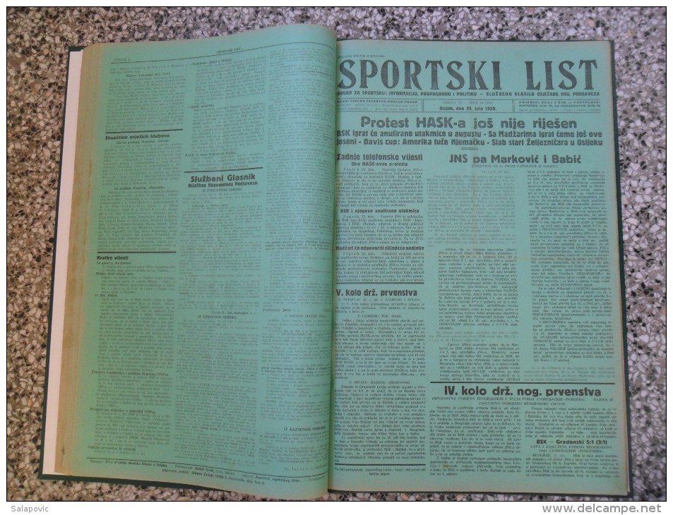 SPORTSKI LIST, SLUZBENO GLASILO OSJECKOG NOGOMETNOG PODSAVEZA, OSIJEK 1928,1929,1930  57 PIECES, BANDED