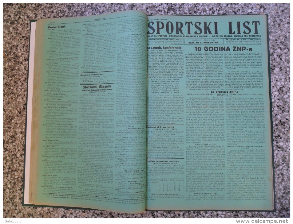 SPORTSKI LIST, SLUZBENO GLASILO OSJECKOG NOGOMETNOG PODSAVEZA, OSIJEK 1928,1929,1930  57 PIECES, BANDED