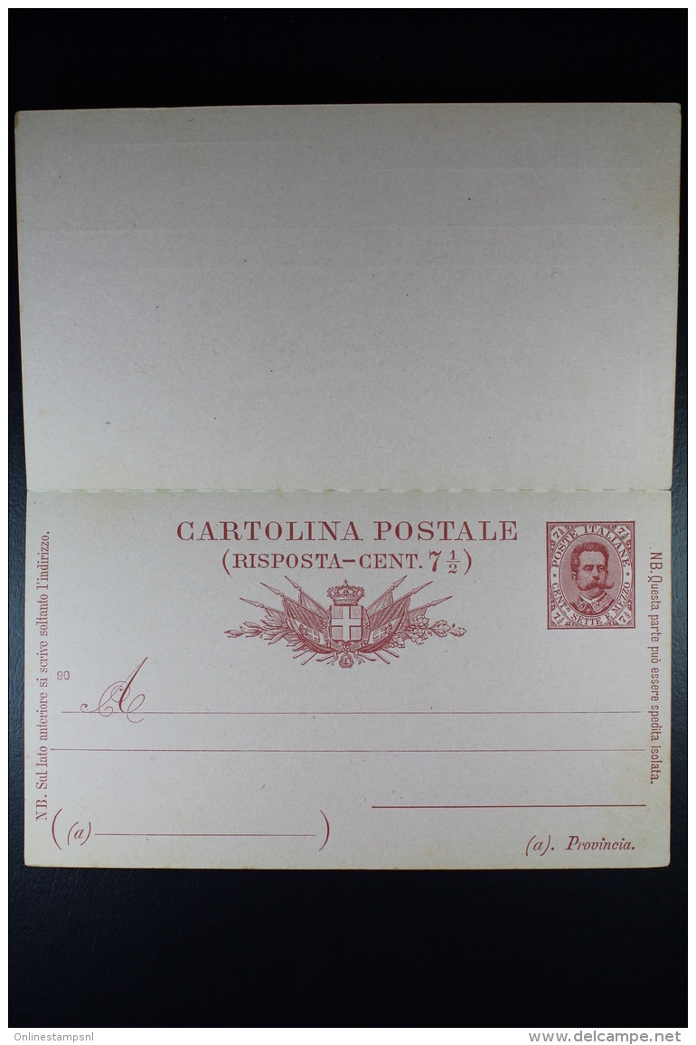 Italie Cartolina Postale Risposta Mi Nr P 19 Unused  1890 - Stamped Stationery