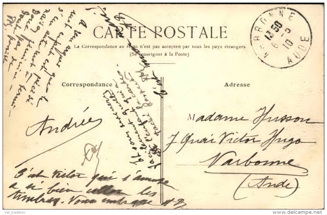 MONACO - Carte Postale Pour Narbonne En 1910 - A Voir - L 3093 - Cartas & Documentos