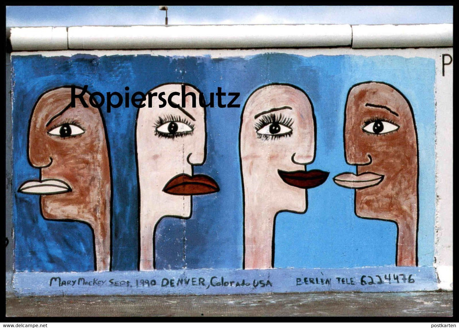 ÄLTERE POSTKARTE BERLINER MAUER MARY MACKEY TOLERANCE THE WALL LE MUR BERLIN Art Cpa AK Ansichtskarte Postcard - Muro De Berlin