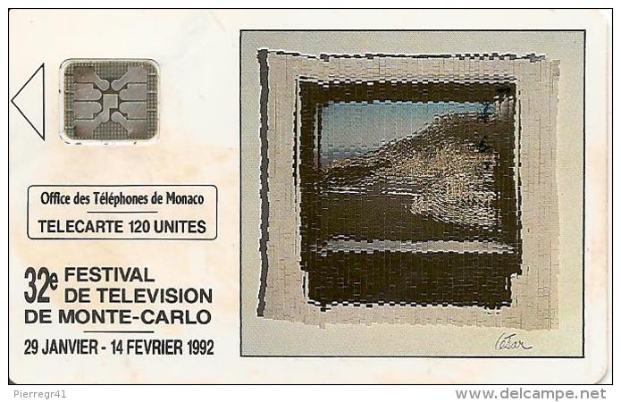 CARTE-PUBLIC-MONACO-120U-MF22-SC4-01/92-FESTIVAL TV-V° 5 IMPACTS-35365-BE- - Monaco