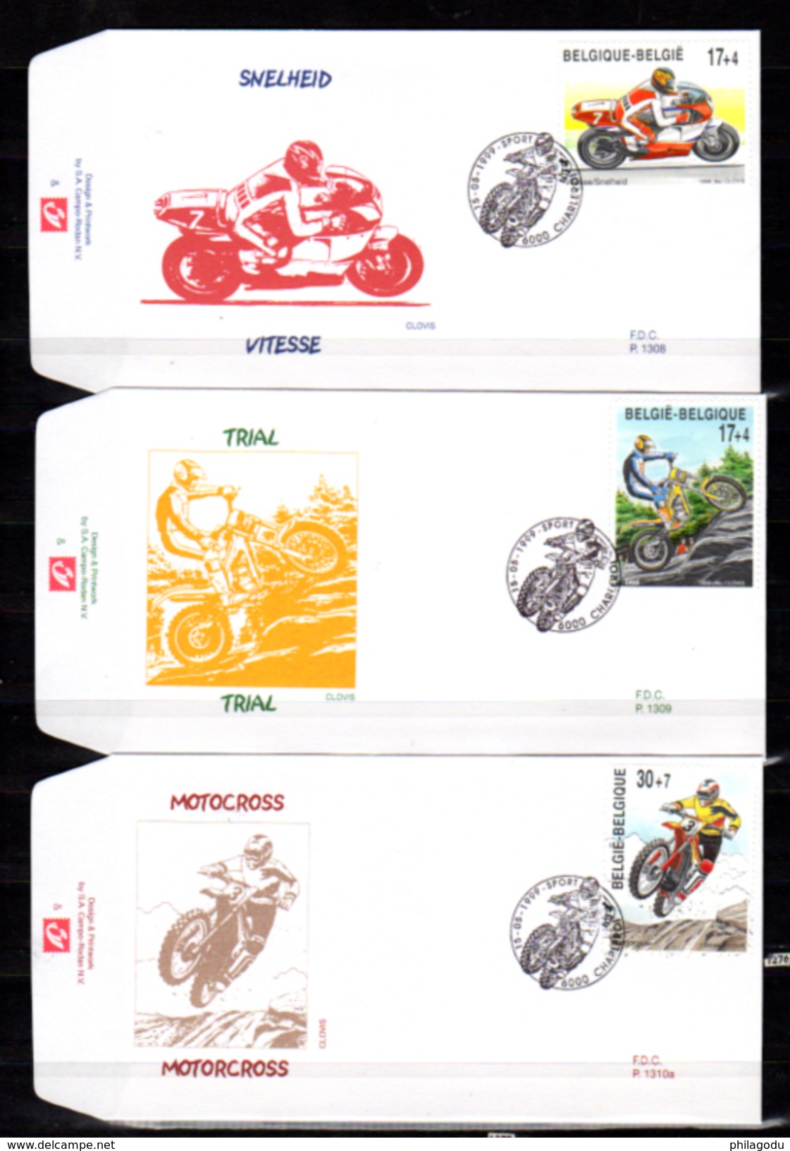 FDC, Motocross, 2819 /  2820 + BF 79, - 1991-2000