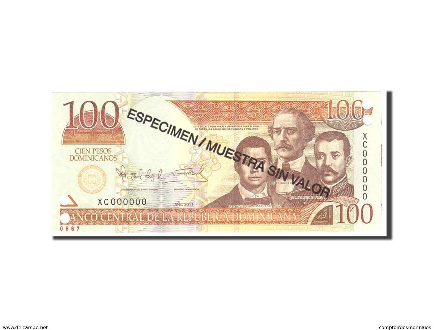 Billet, Dominican Republic, 100 Pesos Dominicanos, 2011, Undated, KM:184s, NEUF - Dominikanische Rep.