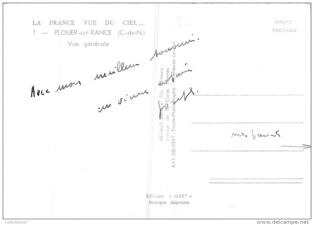 22-PLOUER-SUR-RANCE- VUE DU CIEL GENERALE - Plouër-sur-Rance