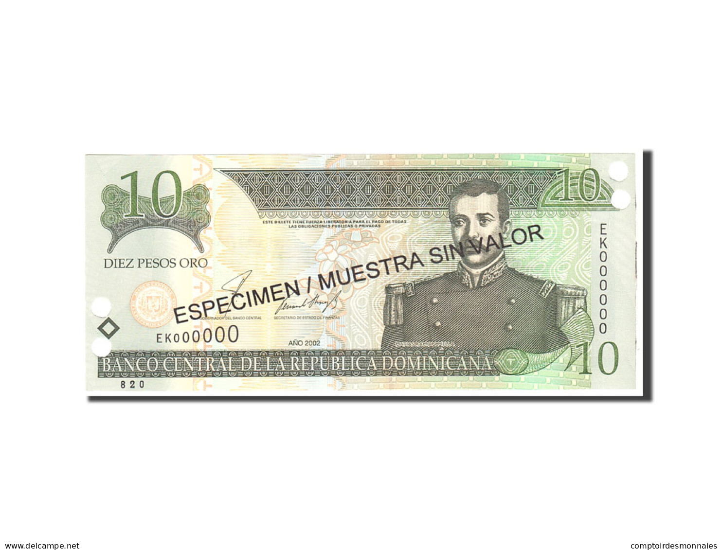 Billet, Dominican Republic, 10 Pesos Oro, 2002, Undated, KM:168s2, NEUF - Dominikanische Rep.