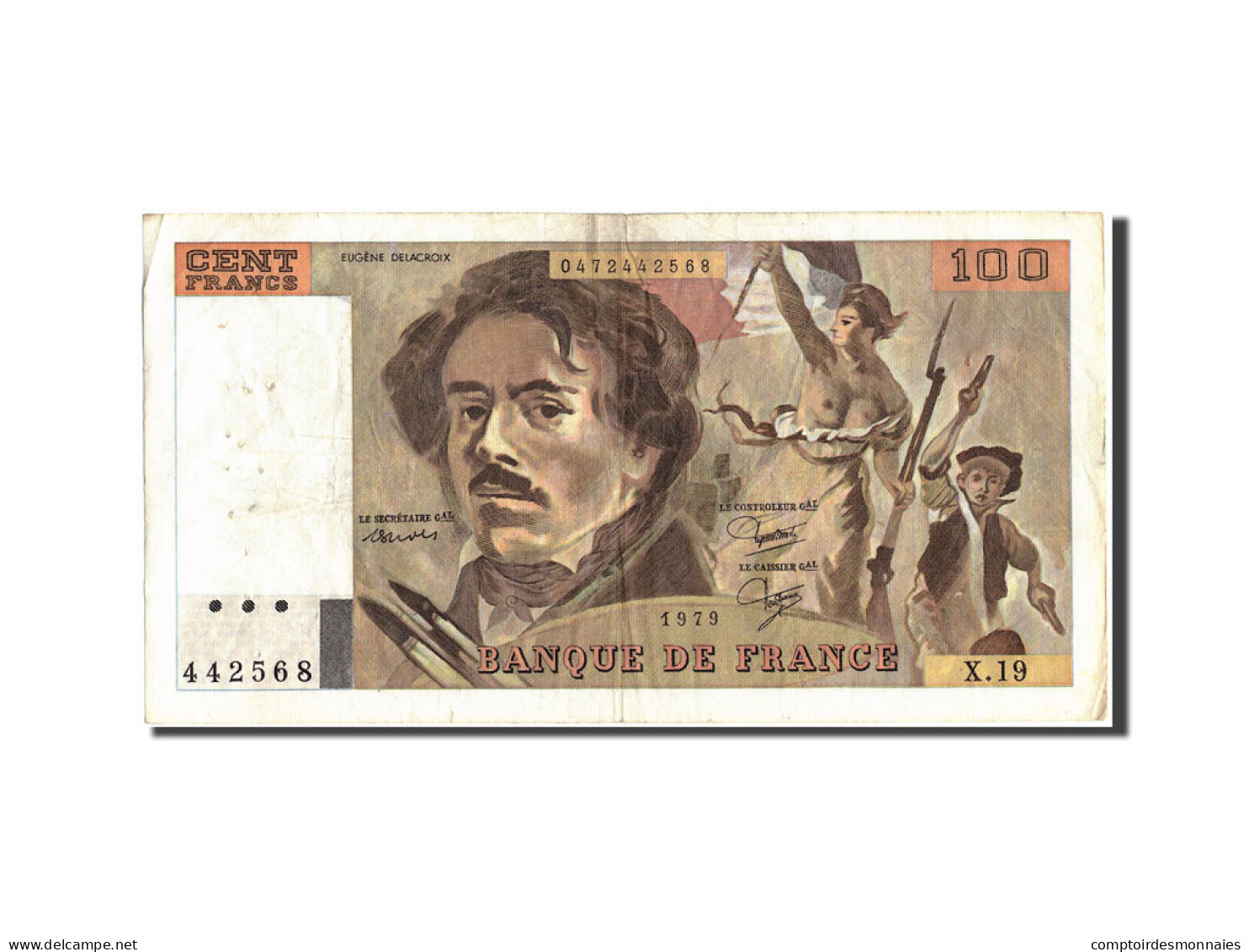 Billet, France, 100 Francs, 100 F 1978-1995 ''Delacroix'', 1979, 1979, TTB - 100 F 1978-1995 ''Delacroix''