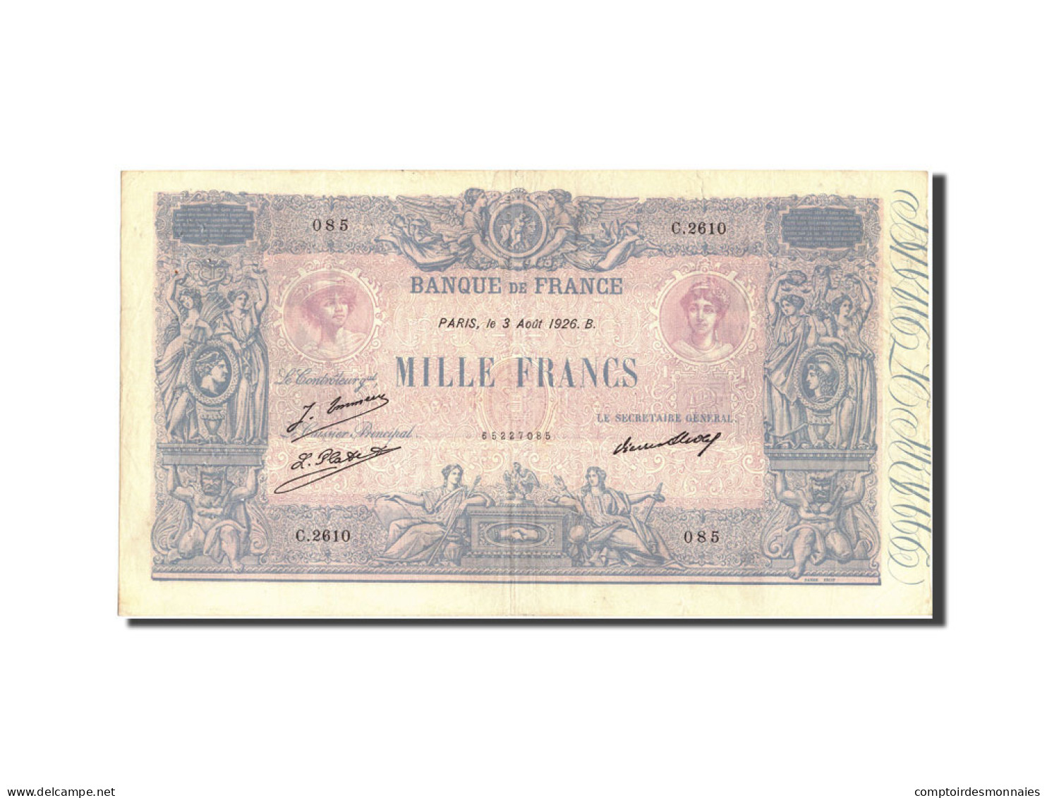 Billet, France, 1000 Francs, 1 000 F 1889-1926 ''Bleu Et Rose'', 1926 - 1 000 F 1889-1926 ''Bleu Et Rose''