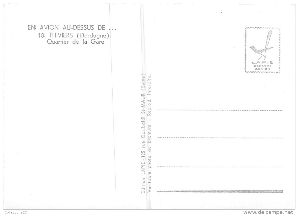 24- THIVIERS- VUE DU CIEL, QUARTIER DE LA GARE - Thiviers