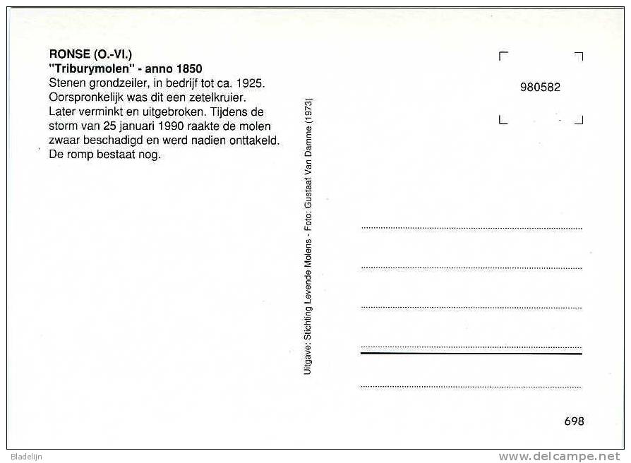 RONSE (Oost-Vlaanderen) - Molen / Moulin - Prachtige Historische Opname Van De Triburymolen Voor De Stormramp Van 1990. - Renaix - Ronse