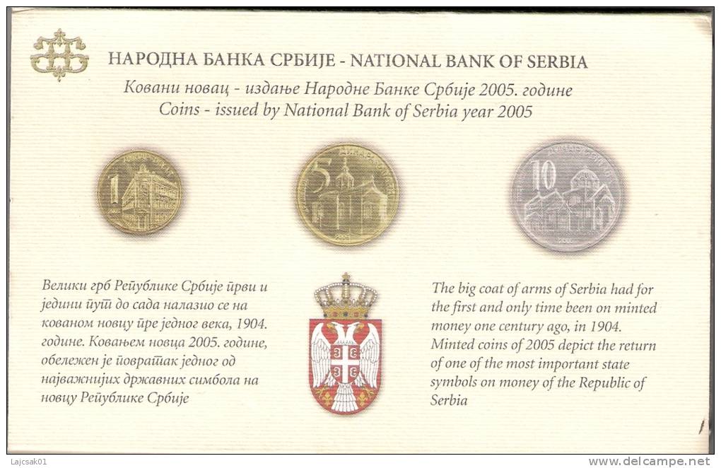 Serbia 2005. Official Mint Set Of The National Bank Of Serbia Coin Set - Serbie