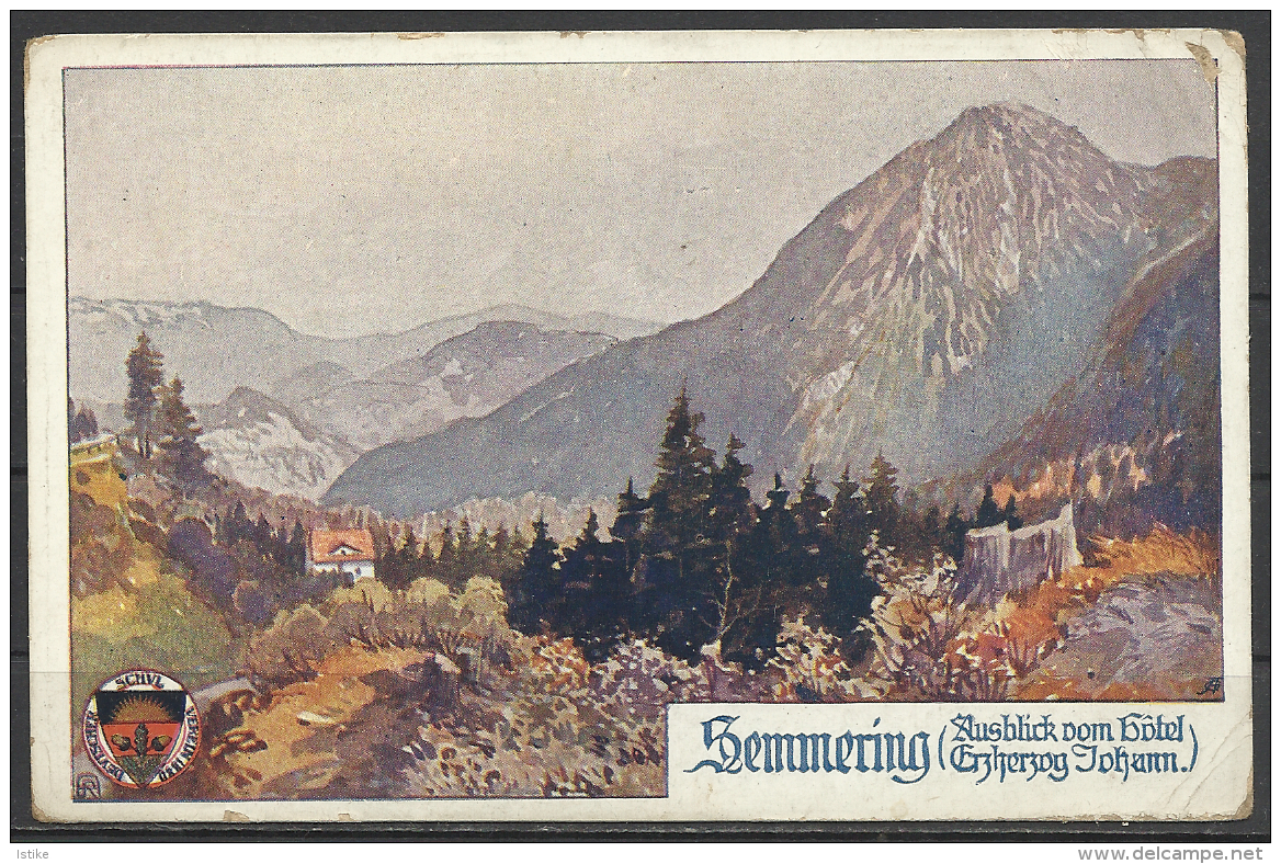 Austria, Semmering, View From Hotel "Herzog Johann",  Painting Of Josef Eberle. - Semmering