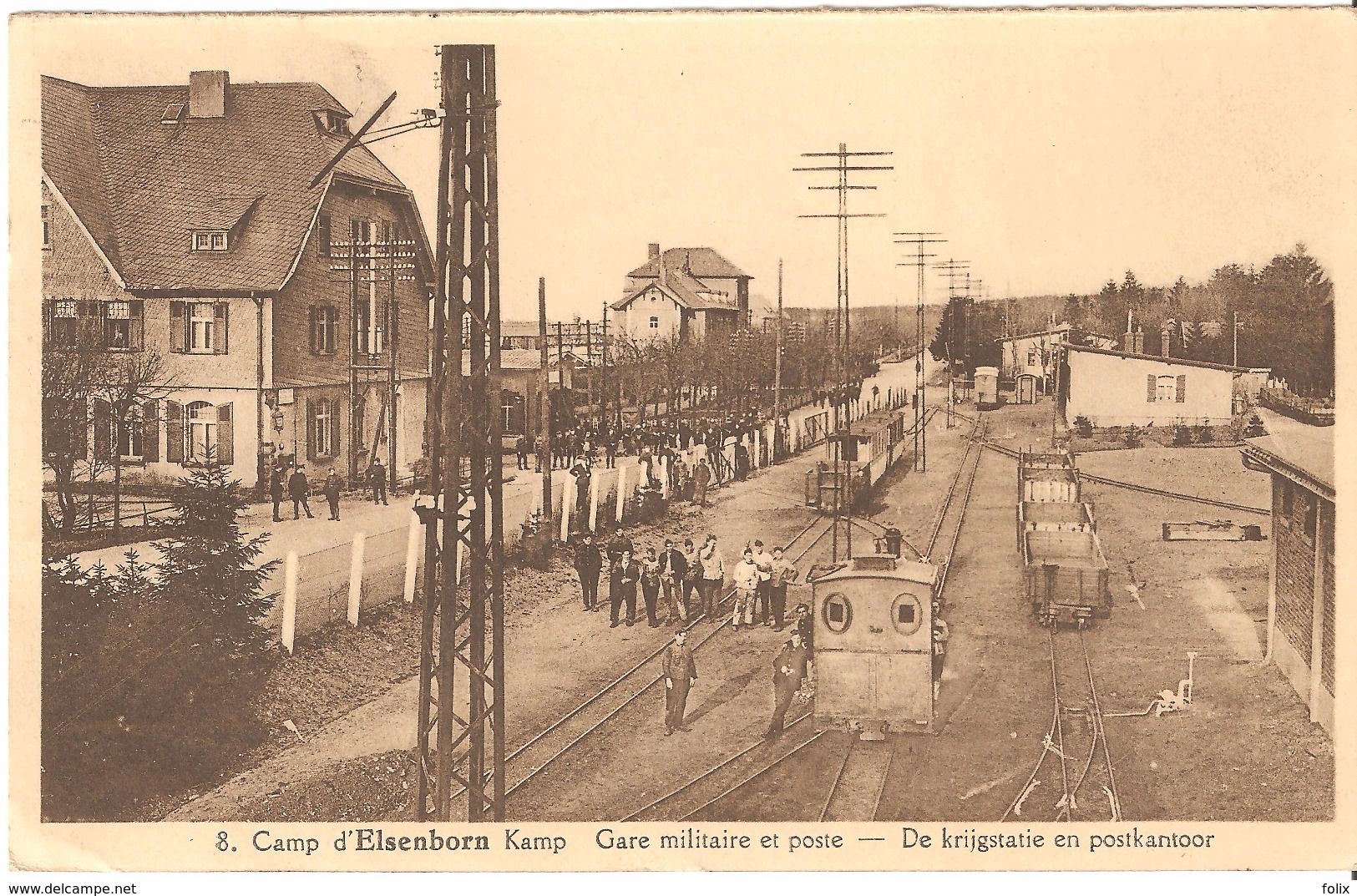 Elsenborn - (Kamp) / Camp D'Elsenborn - Gare Militaire Et Poste / De Krijgstatie En Postkantoor - Animée Train Station - Bütgenbach