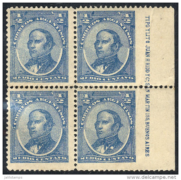 GJ.80, Block Of 4, IMPERFORATE At Right Variety, It Also Has A Diagonal Fold On That Side And A Complete Printer... - Sonstige & Ohne Zuordnung