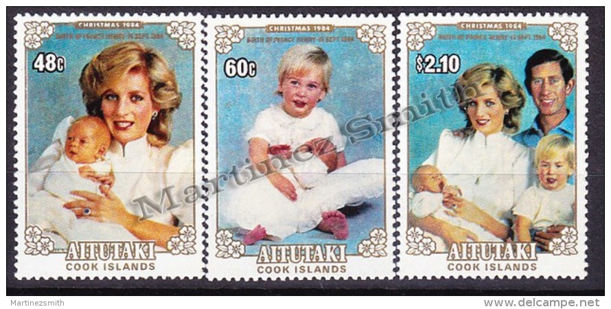 Aitutaki 1984 Yvert  416 - 18, Christmas, Noël - Birth Of Prince Henry - MNH - Aitutaki