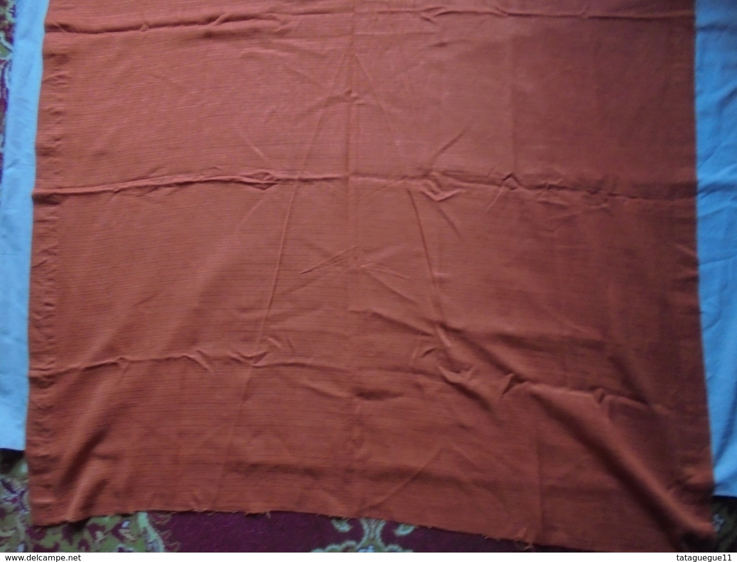 Coupon De Tissu D'ameublement, Rideau - Couleur Orange... Vintage - Dentelles Et Tissus