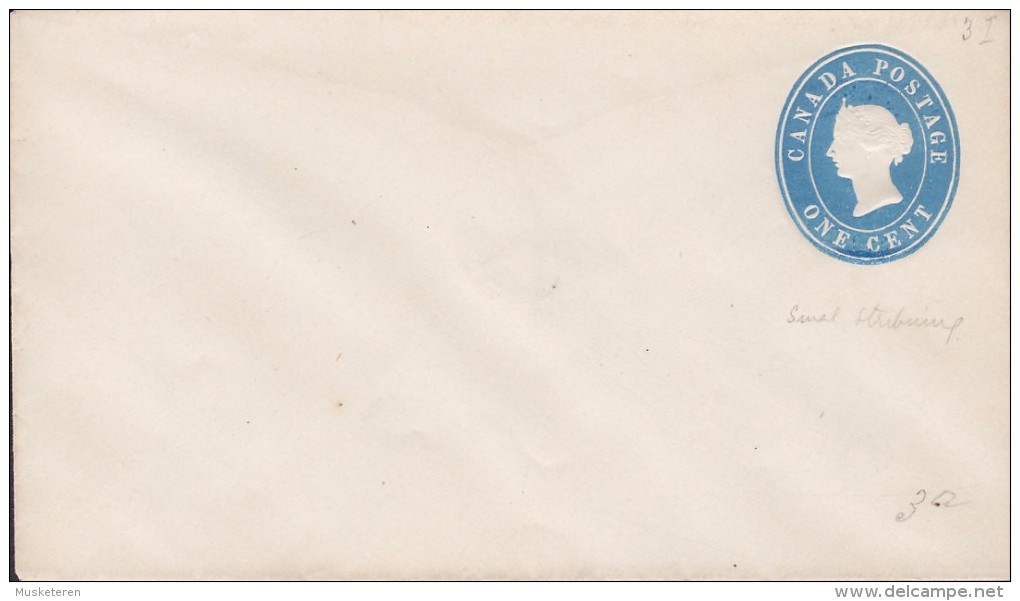 Canada Postal Stationery Ganzsache Entier 1c. Blue Victoria Cover Lettre Unused (2 Scans) - 1860-1899 Victoria