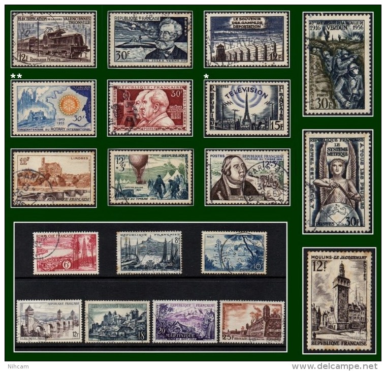 France Entre N° 998 Et 1054 Obl. Et Neuf 1955 /6 (cote XX à Voir !) - Collections