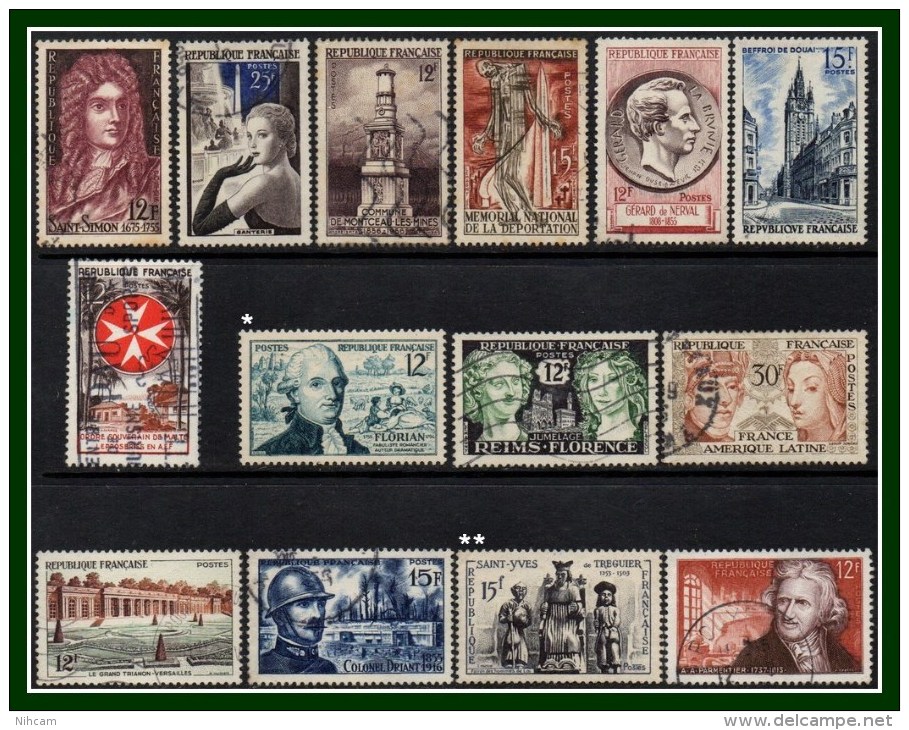 France Entre N° 1008 Et 1081 Obl. Et Neuf 1955 /6 (cote à Voir) - Collections