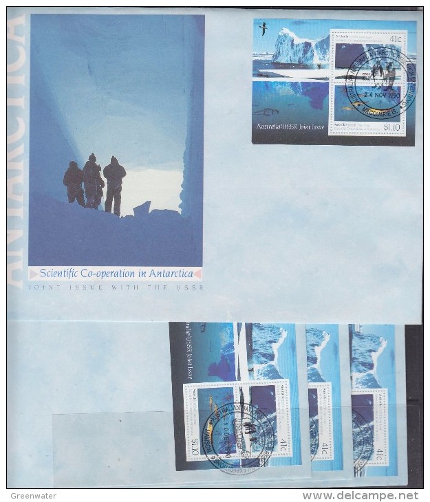 Australia 1990 Antarctica / Joint Issue With USSR 4 Ca Bases (F5776) - FDC