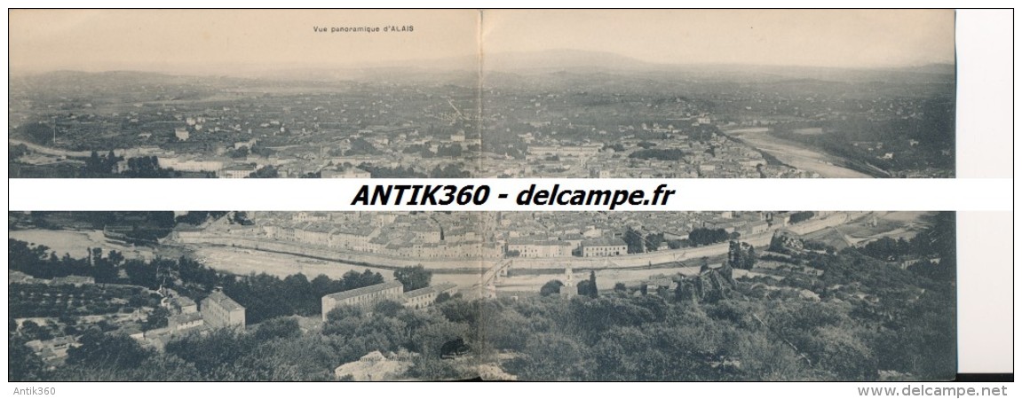 CPA 30 ALES ALAIS Rare Carte Panoramique - Alès