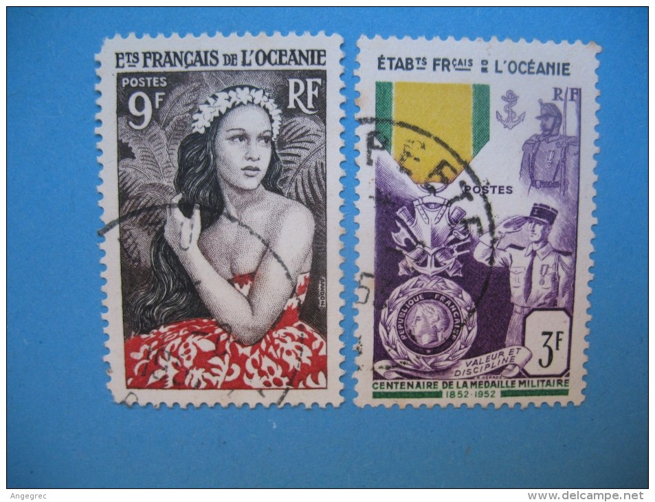 Océanie  1955/1956    PA  Timbres  N°  203 Et 204  Oblitérés Bon état  Côte  19 € - Poste Aérienne