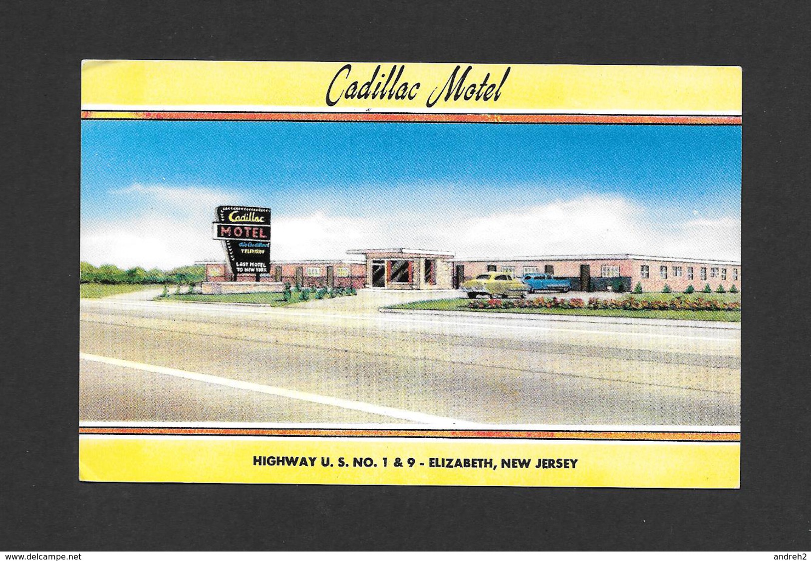 ELIZABETH - NEW JERSEY - CADILLAC MOTEL - NICE CARS - PUB. BY MARTIN ADV. - Elizabeth