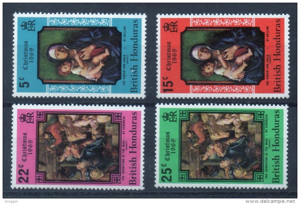 British Honduras Set Of Stamps Celebrating Christmas 1969 - Honduras Britannique (...-1970)