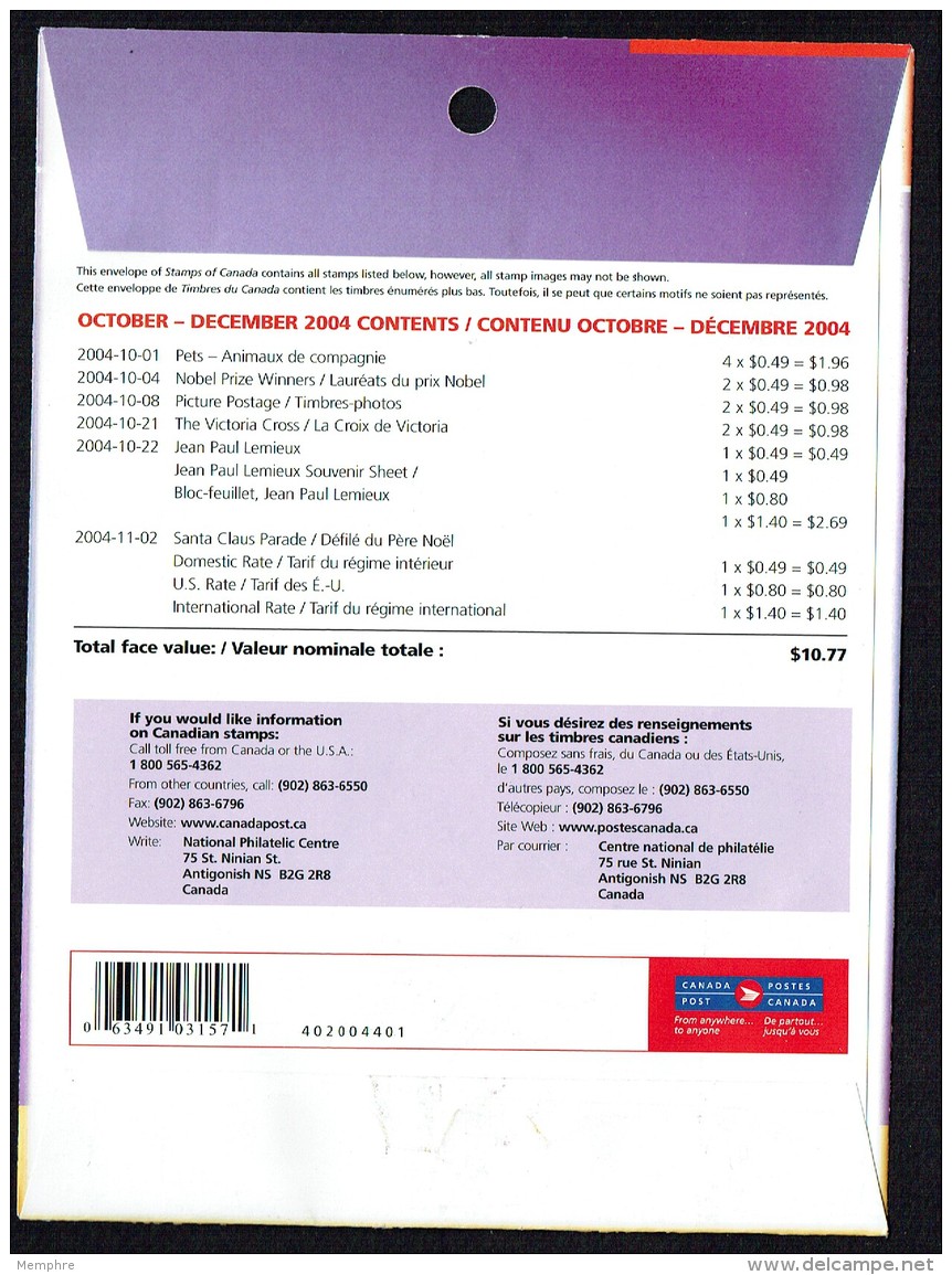 2004  4th Quarter   PO Sealed Quarterly Collection  See Content On 2nd Scan - Pochettes Postales Annuelles