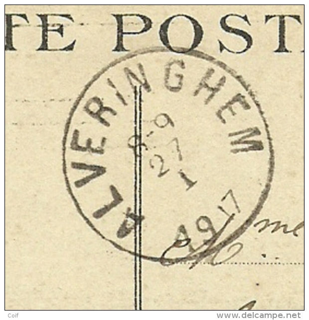 Kaart (PARIS) Met Als Aankomst Stempel ALVERINGHEM Op 27/1/1917 - Unbesetzte Zone