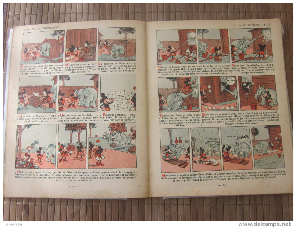 1935 Livre enfant-Collector WALT‎-DISNEY ‎MICKEY JOCKEY‎ ‎HACHETTE .Broché. Etat d'usage. Couv. légèr. passée cote 6o€